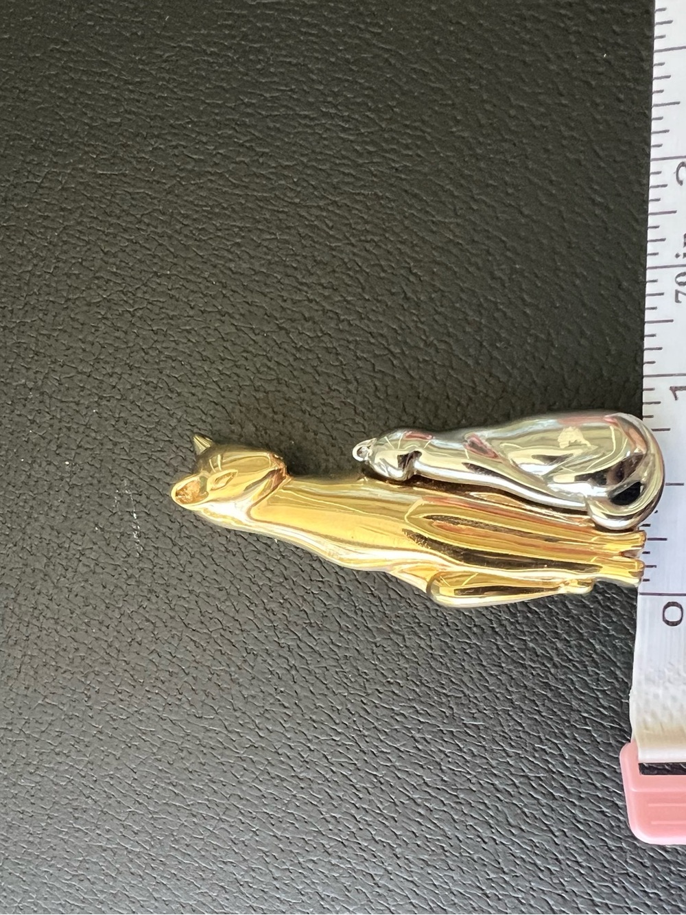Vintage Cat & Kitten Gold & Silver Tone Brooch Pin Adorable Gift For Mom - Picture 4 of 6
